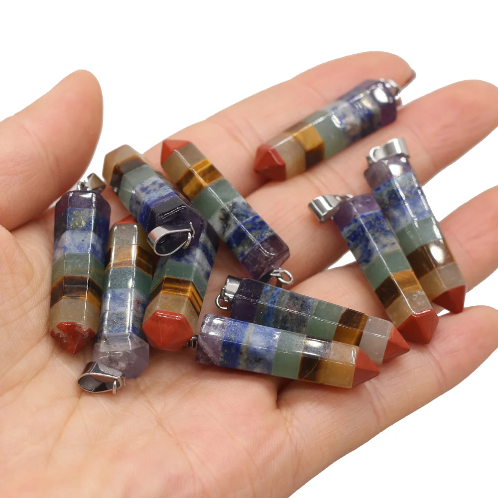 

1pcs Natural Stone Reiki Heal Pendants Charms for DIY Necklace Earring Bracelet Jewelry Making Women Jewelry Gift Size 8x31mm