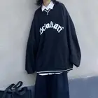 Женский Свободный свитшот с длинным рукавом и V-образным вырезом