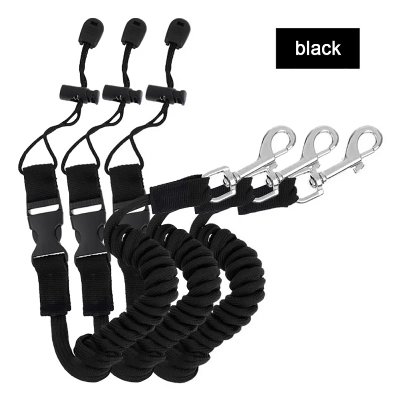

3pcs Rowing Boat Elastic Paddle Leash Kayak Canoe Safety Surfboard Surfing Coiled Lanyard Cord Tie Rope Kayak Accessories
