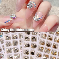 5pcs 3d shiny nail rhinestones luxury crystal diamonds classic czech pile drills nail art decorations diy manicure ornaments