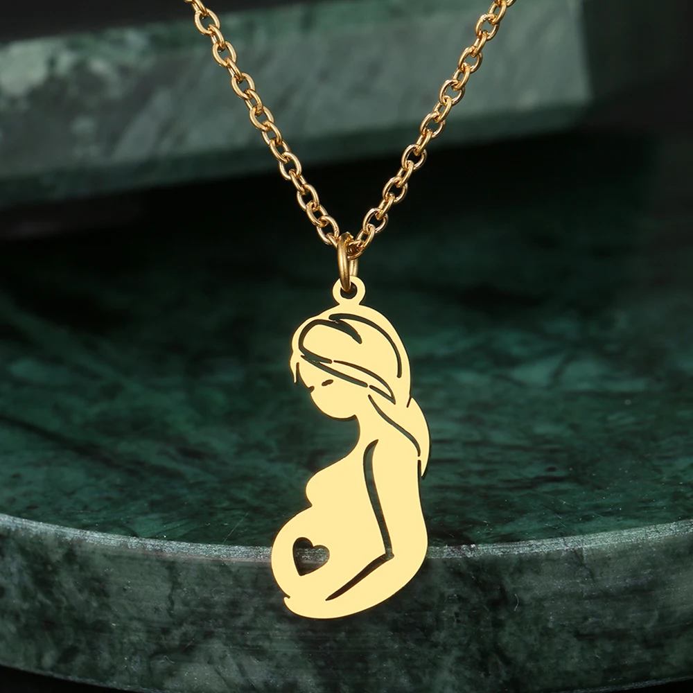 

Ожерелье для мам, пап, малышей, детей, на день матери, цепочка из нержавеющей стали золотого цвета, ювелирные изделия для женщин, супруги, мат...