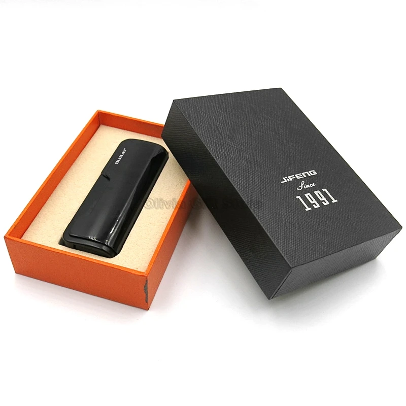 Металлическая Бутановая газовая зажигалка JiFeng 1 струйфонарь Галка для сигар