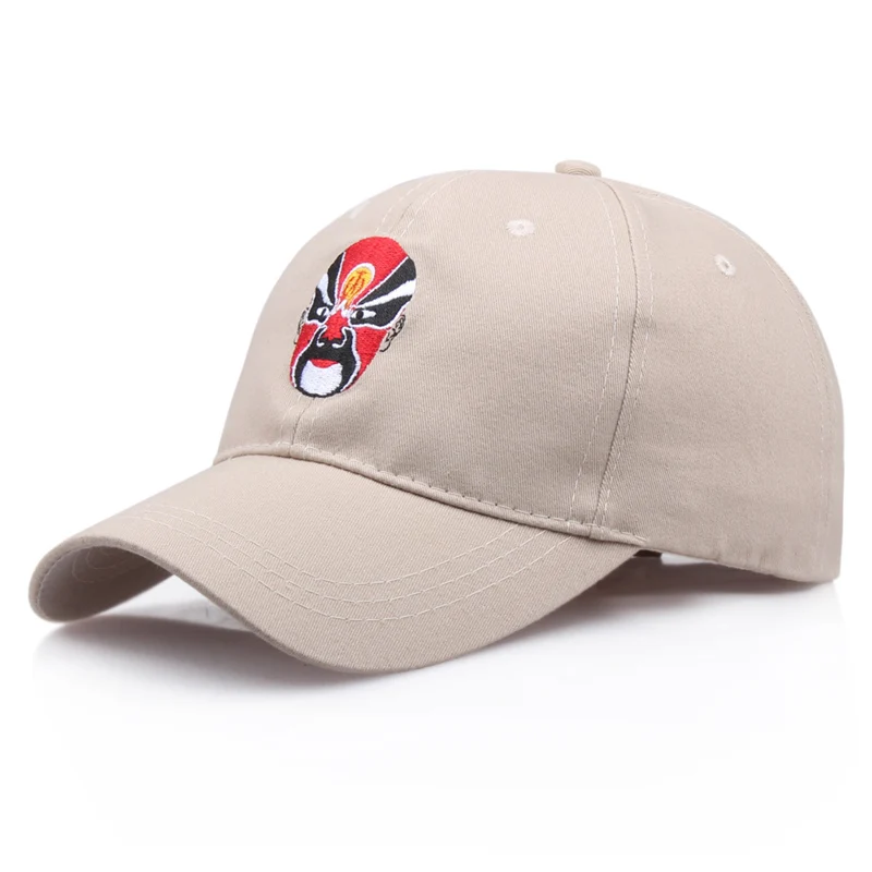 4C вышивка пекинг Опера лицо Ретро стиль Мужские Женские бейсболки высокое