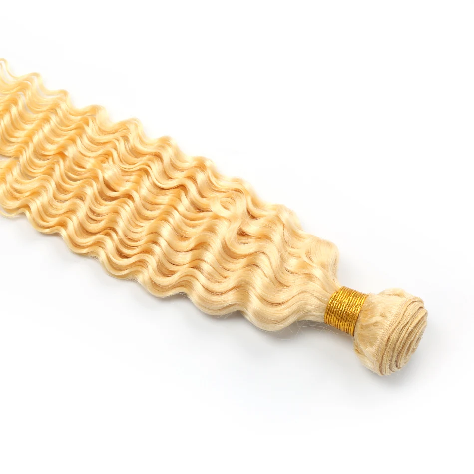 

Luvin Brazilian Deep Wave Bundles 613 Blonde Bundles Remy Human Hair 1 3 4 Pcs Bundles 8 - 30 inch Hair Weft Hair Extensions