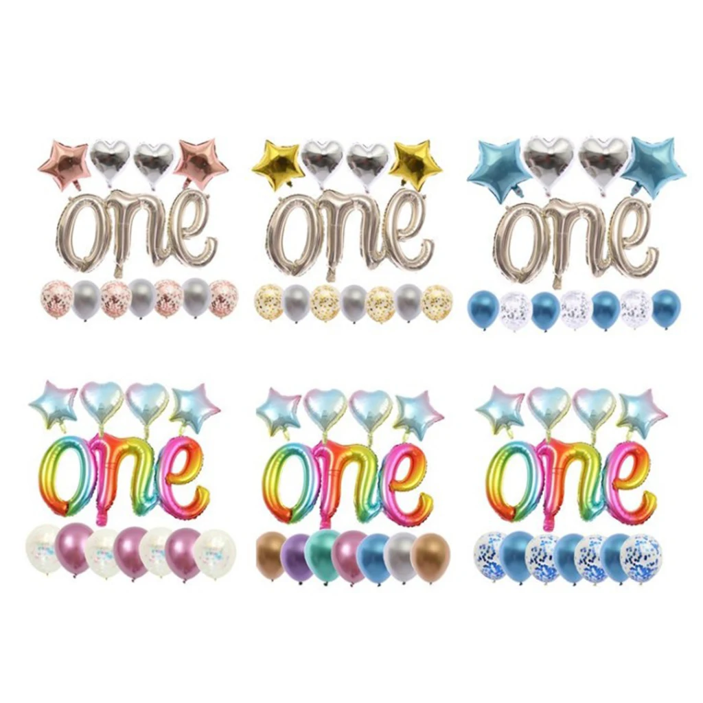 

Aluminum Film Balloons Latex Balloons Set Kids 1st Birthday Party Decor Kit