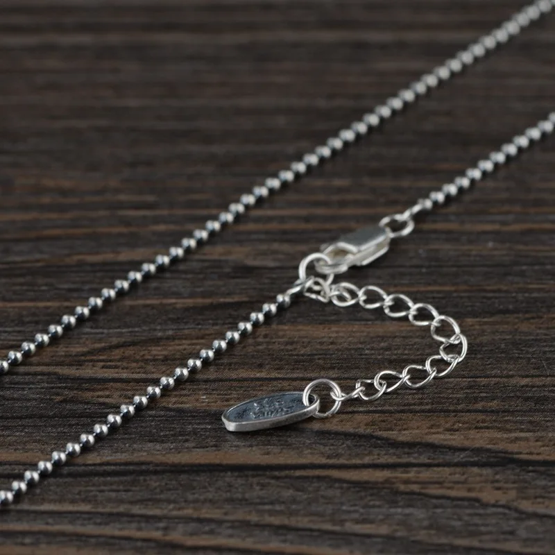 

FNJ 1.5mm Round Ball Chain Necklaces 925 Silver 40cm to 60cm Original S925 Thai Silver Women Necklace