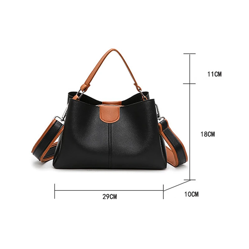 YOUSE 2021 Fashion Brand Women Shoulder Messenger Bags For Ladies PU Leather Contrast Color Female Handbags Crossbody Tote Bag