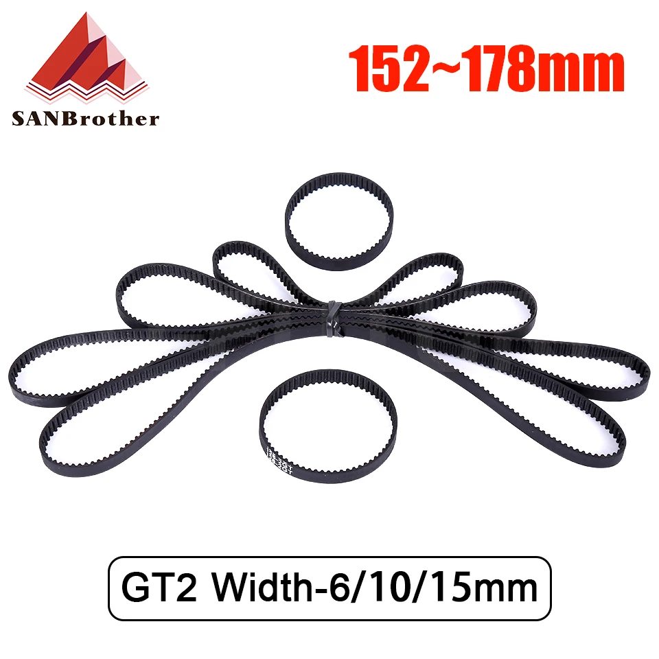 

3D Printer Parts GT2 Closed Loop Timing Belt Rubber 2GT 6mm152 154 156 158 160 162 164 166 168 170 172 174 176 178mm Synchronous