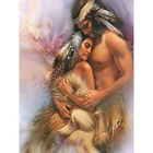 Алмазная живопись портрет 5D Настенный декор Алмазная вышивка мозаика индейцы пара Вышивка крестом домашнее искусство