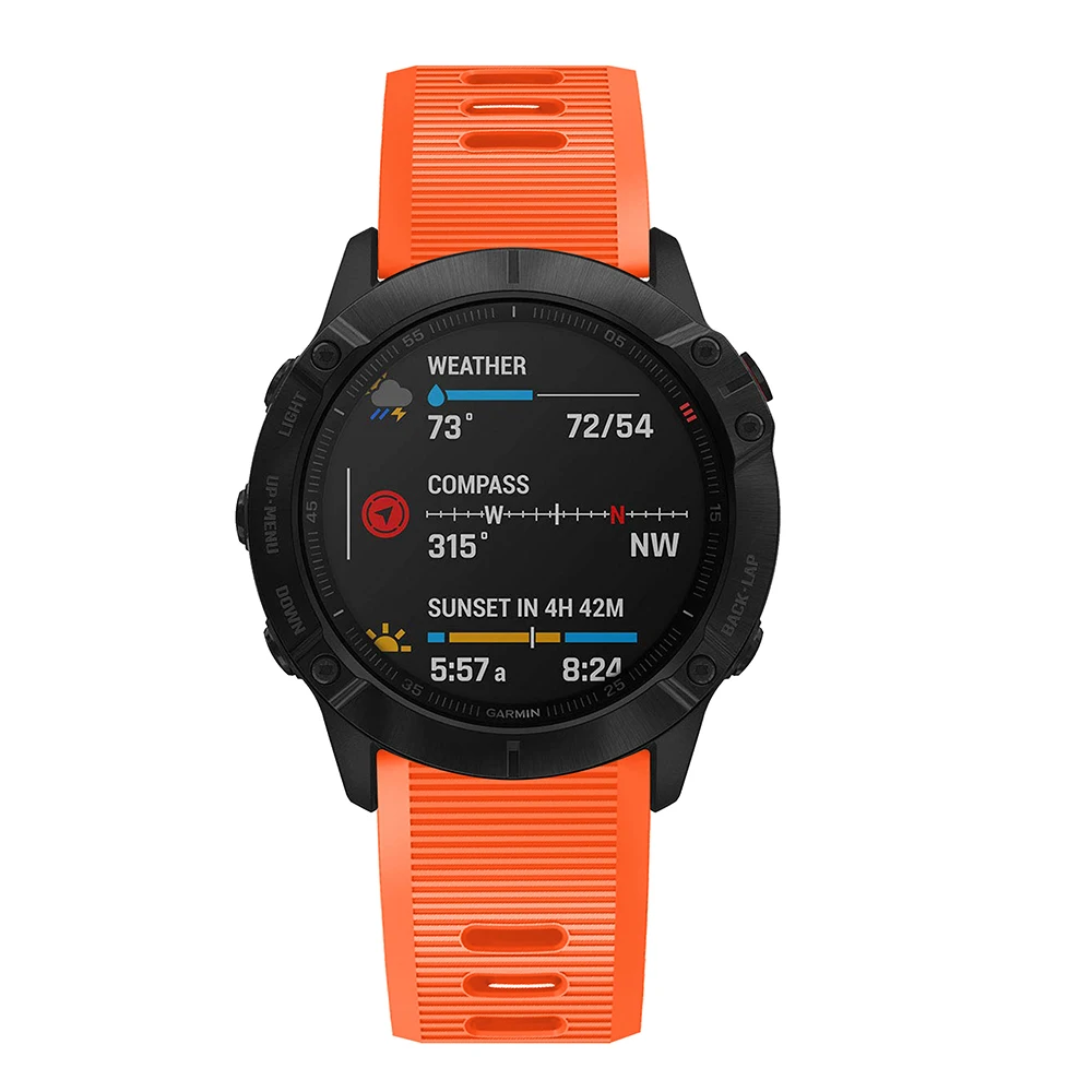 Ремешок силиконовый быстросъемный 26 мм для смарт часов Garmin Fenix 6X ремешок 5X /5X