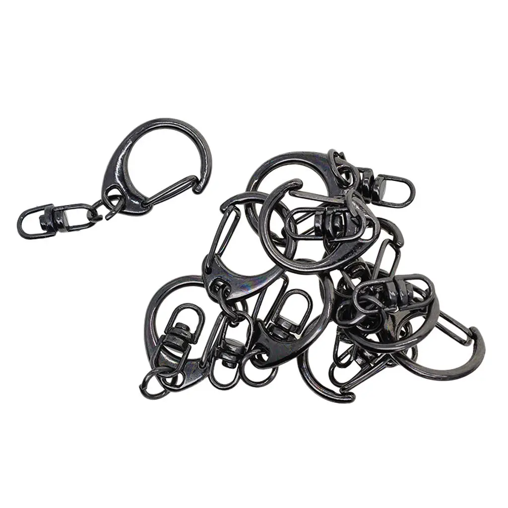 

10x Metal Lobster Clasps Round Snap Hook Key Chain Bag Parts DIY Crafts