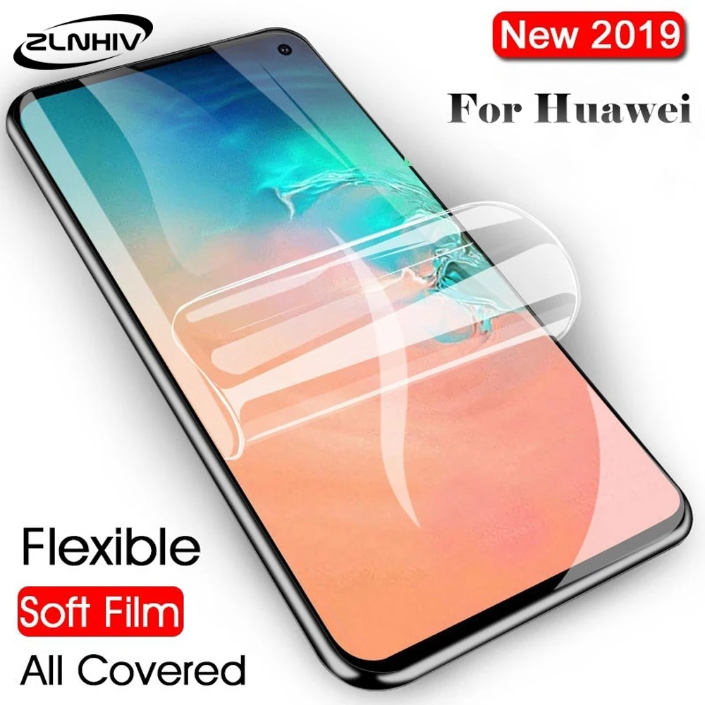 ZLNHIV мягкий полный чехол для huawei Y7 pro 2019 Y6 y9 Гидрогелевая пленка prime 2018 защитная не