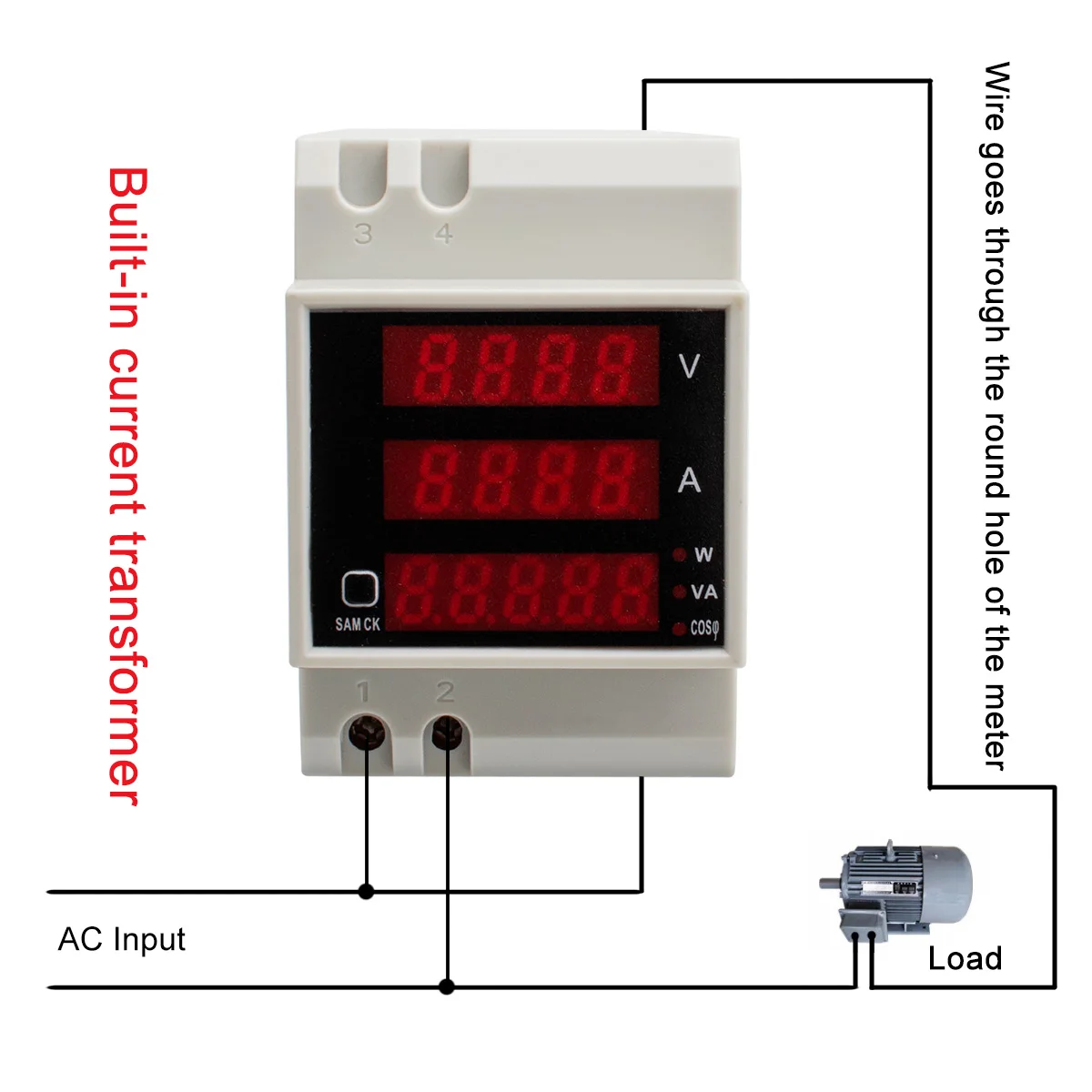 Цифровой светодиодный измеритель напряжения силы тока амперметр вольтметр