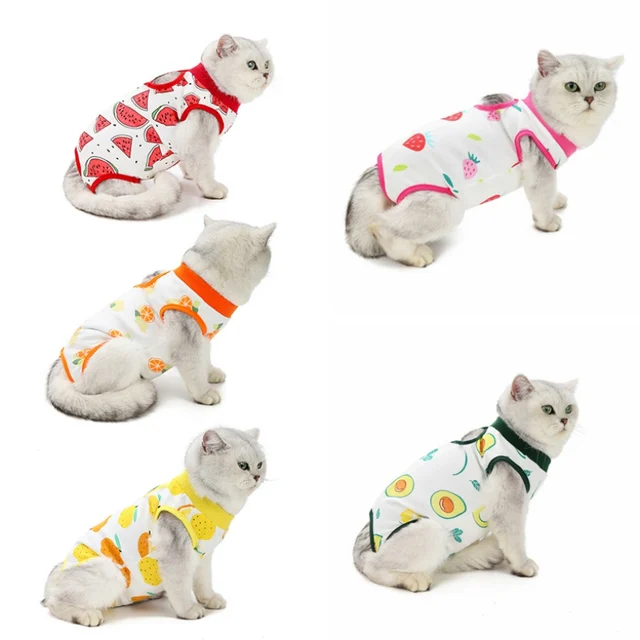 Pet Cat Vest Suit Sterilization Clothes Surgery After Recovery Kitten Weaning Anti-licking Soft Spring Summer Cat Clothes 2021