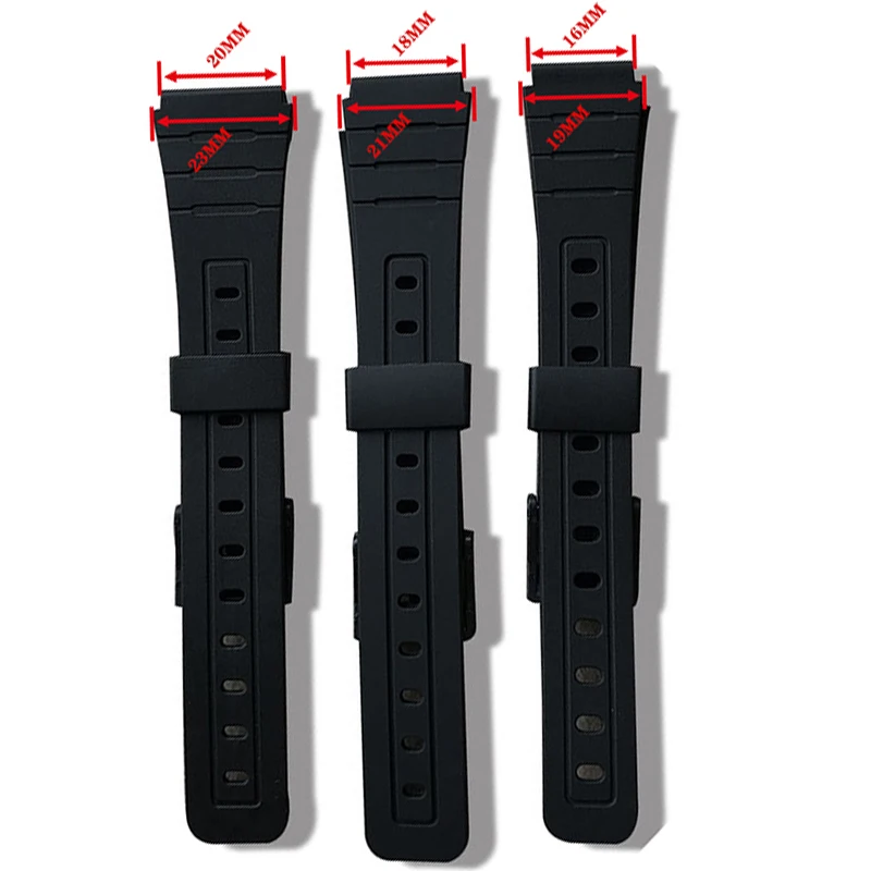 16mm 18mm 20mm Silicone Watch Strap Band Women Men Black Sport Diving Rubber Watchbands Buckle For Casio Watch Accessories