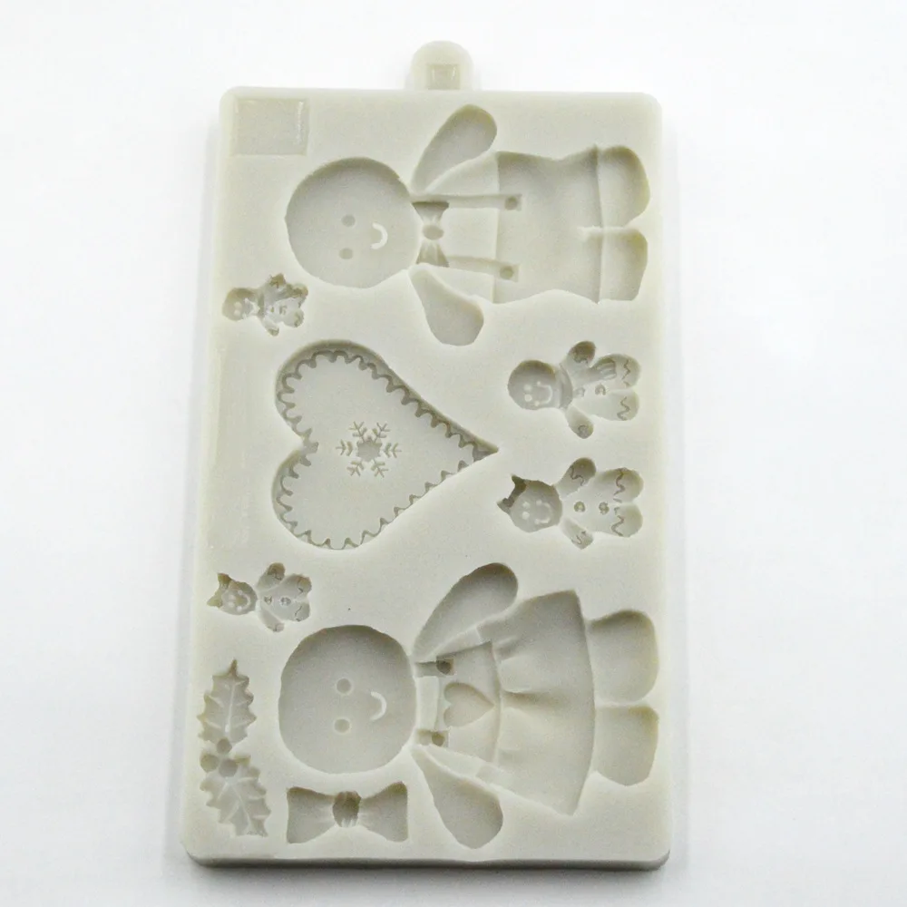 Новый Рождественский Снеговик рождественский цветок сердце силиконовая форма