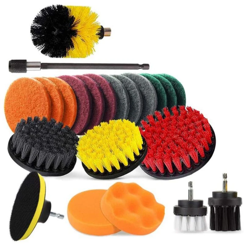 

22-Piece Drill Brush Accessory Kit, Electric Dust Collector Kit, Scrub Pad Cleaning Kit for Tile Bathtub