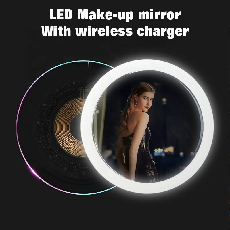 Новый дизайн косметическое зеркало многофункциональное карманное светодиодное