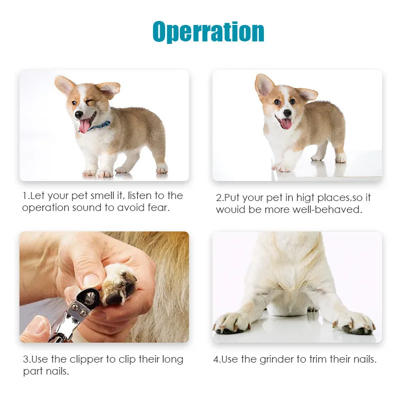 

QQQPET Rechargable Pet Nail Grinder Pet Electric Nail Polisher Automatic Nail Clipper Cat Dog Automatic Nail Polisher