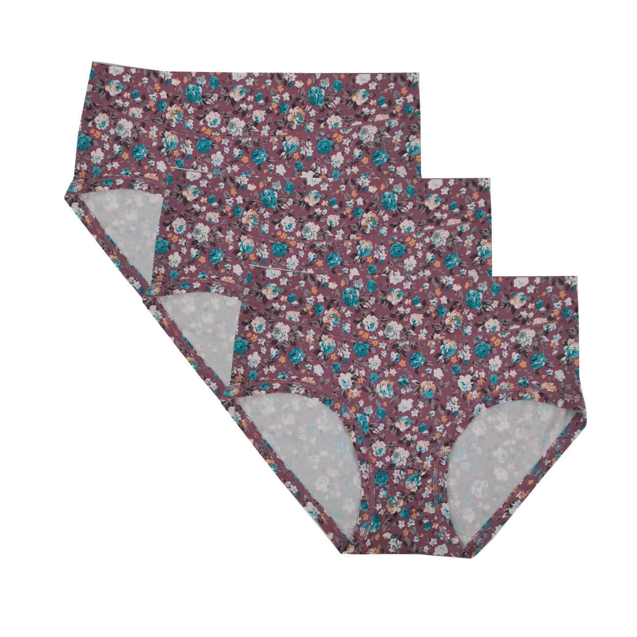 

2022 New Floral Printing Female Briefs Plus Size Panties For Women Mid Waist Women's Shorts Lady Panty Free Shipping 3Pcs/Lot
