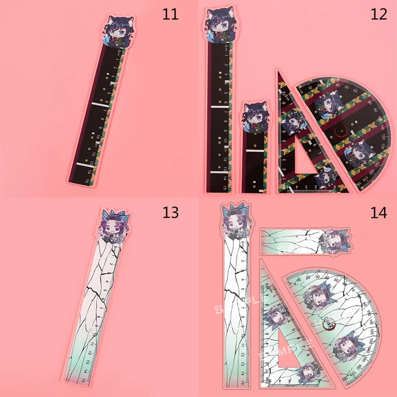 

Anime Demon Slayer: Kimetsu No Yaiba Ruler Set Cosplay Ruler Measuring Scale Students Cartoon Measure Ruler Gift For Kids