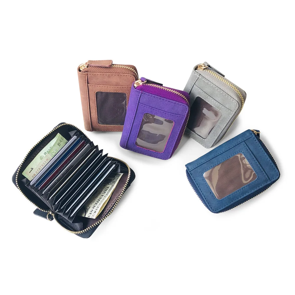 

Casual unisex PU cash ID card holder RFID block organ wallet coin wallet card holder credit card wallet driving license holder