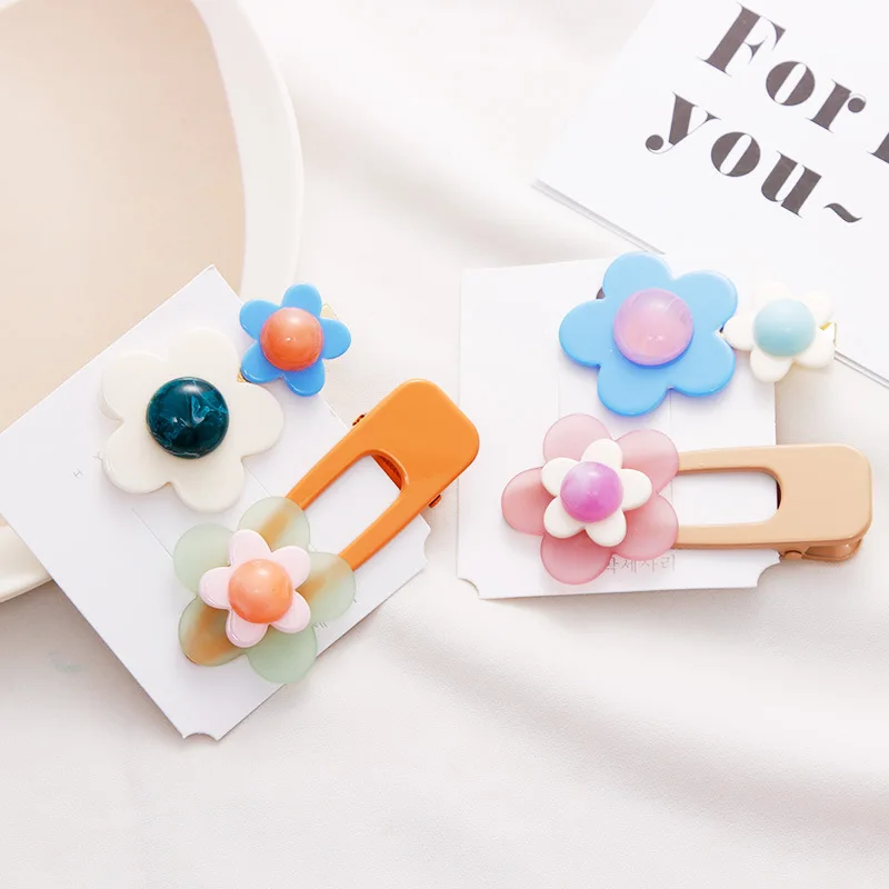 2 шт./компл. Ins/в партии милые с рисунками Корейская версия цветок заколка для