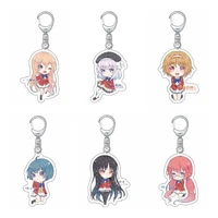 anime classroom of the elite figure double sided acrylic cartoon key chain pendant cute accessories unisex keyring hot sale