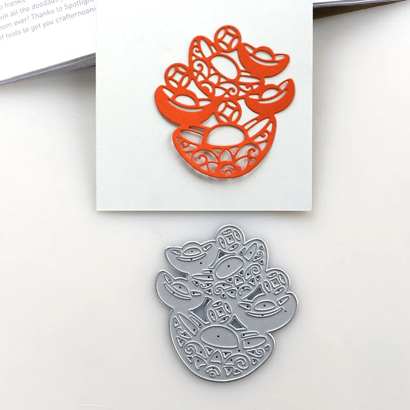 

DUOFEN металлические режущие штампы 2019 новый год золотой слиток трафарет для DIY бумажных ремесленных проектов скрапбук бумажный альбом