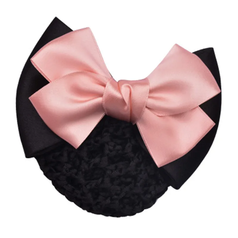 Popular Bow Barrette Hair Clip Net Cover Bowknot Bun Snood Hairpin Hairgrips Ornaments Accessories For Woman Girl |
