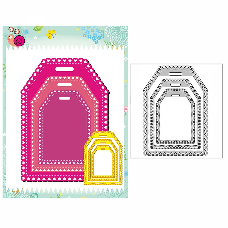 Новинка 2021 кружевная рамка для фона металлические Вырубные штампы в форме сердца