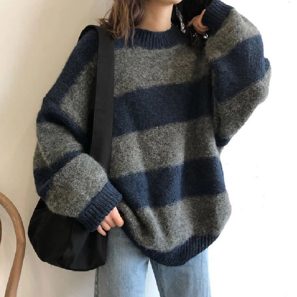 

Fall Winter New Red Knitted Sweater Women's Loose Fashion Outerwear Long Sleeve Round Neck Standard Wool Thickened Sweaters