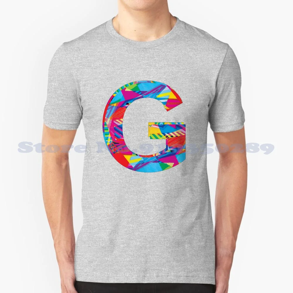 

Веселая модная футболка с буквами G, черная, белая, серая, буквы G, алфавит, веселая красочная абстрактная Геометрическая буква магазина, букв...