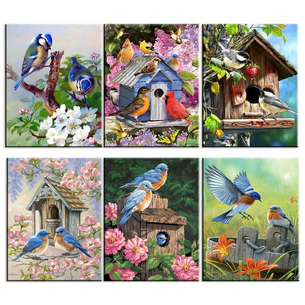 

5D Full Square/round Mosaic Diamond Painting Bird DIY Embroidery Cross Stitch Animal Rhinestone Pictures Home Decoration Gifts
