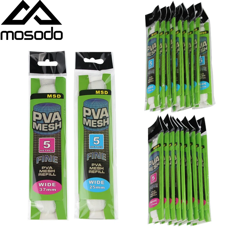 

Mosodo 10Pcs/Lot PVA Mesh 5M 25mm 37mm Carp Fishing Feeder Trap Bait Bag Nets Soluble In Water To Beat The Nest