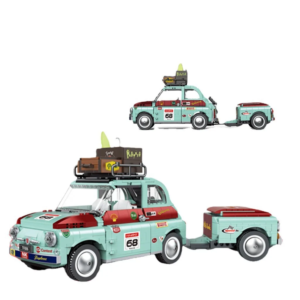 

Gulo gulo 1475pcs Ideas City Tourist Picnic Car Building Blocks Trailer Transport Vehicle Bricks Set DIY Kids Toys Gifts