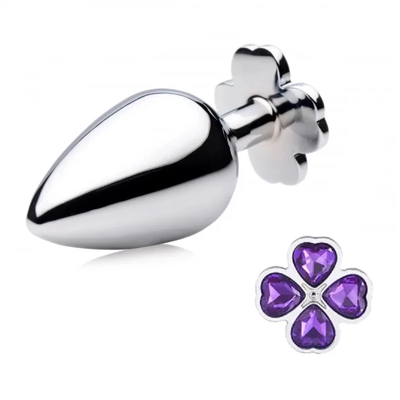 Large medium small 3pcs as 1 set new metal anal plug beads four leaf cover butt jewelry insert gay anus sex toys men women | Красота и