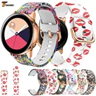 Ремешок силиконовый с леопардовым принтом для Samsung Galaxy Watch 42 мм, резиновый сменный Браслет с бабочками для Galaxy Active, 20 мм