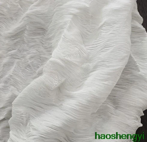 Ткань из водорослей Hengluan white мягкая прозрачная со складками за полцены | Дом и сад