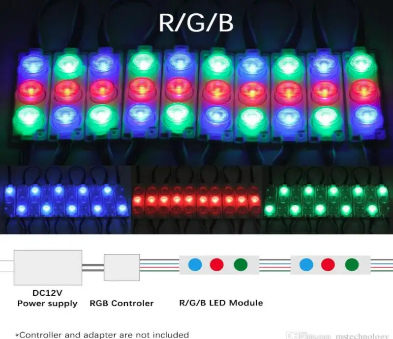 3W DC12V 3 светодиодный SMD3030 водонепроницаемый светодиодный модуль освещения с объективом светодиодный подсветка для букв
