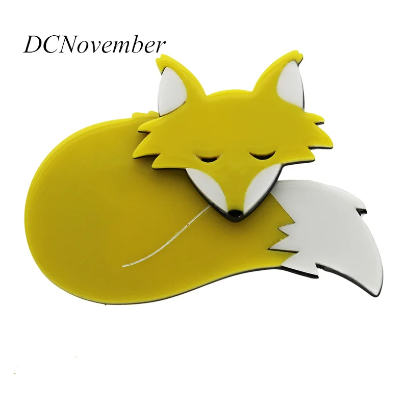 6 цветов Милые Броши с лисой животных лисы для женщин в винтажном стиле из акрила