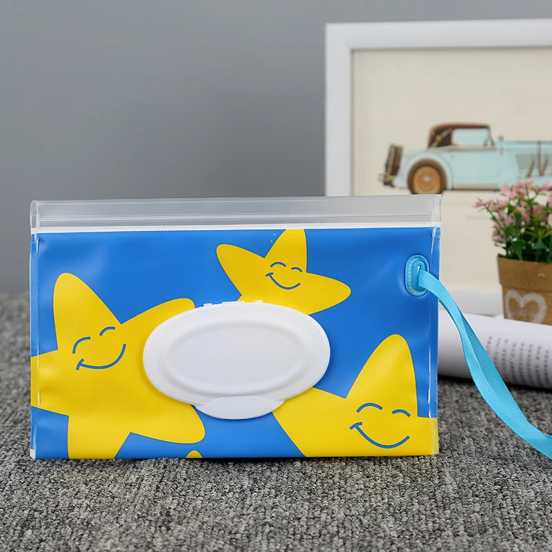 

EVA Baby Wet Wipe Pouch Wipes Holder Case Flip Cover Snap-Strap Reusable Refillable Wet Wipe Bag Outdoor Portable Tissue Box