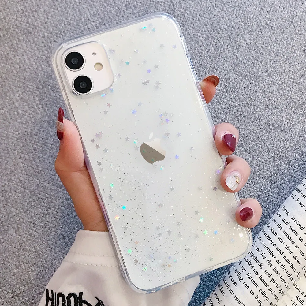 Роскошные блестящие прозрачные чехлы для IPhone X XS 11 Pro MAX XR 6 6S 7 8 Plus 5 5S SE 12 Mini мягкий