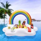 Надувной поплавок для бассейна, поддон для хранения продуктов для фруктов, пива, настольное охлаждение, Пляжное кольцо, радужное облако, подстаканник
