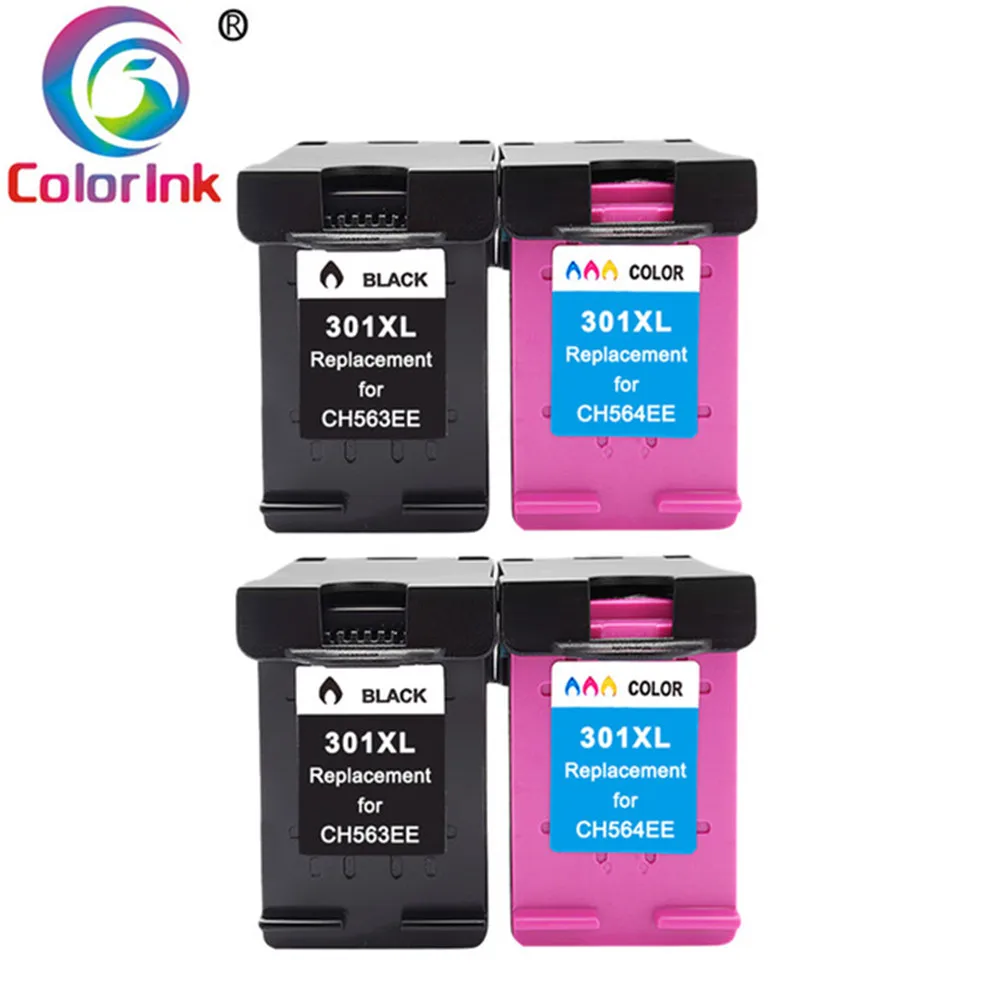 ColoInk 301XL Замена чернильных картриджей для HP 301 XL Совместимость с Deskjet 1000 1050A 1510 2050 2540