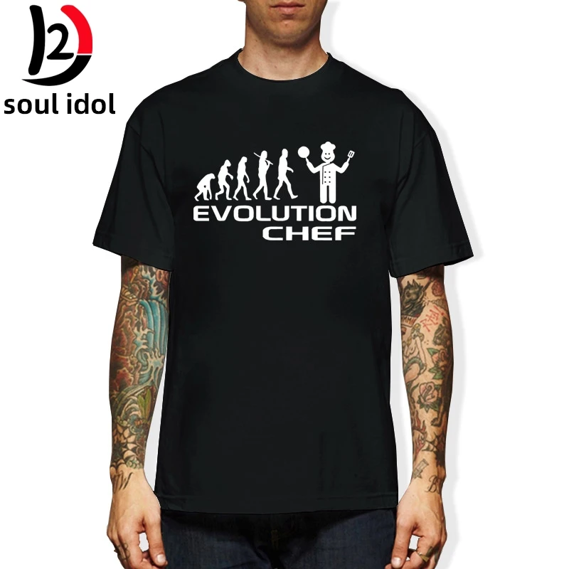 Забавные мужские футболки D2 Evolution Of A Chef COOK новинка хлопковая Футболка с круглым