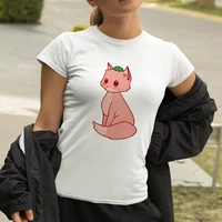 cunning fox printed t shirt women 90s animated short sleeve female high quality harajcku t shirt summer streetwear women top