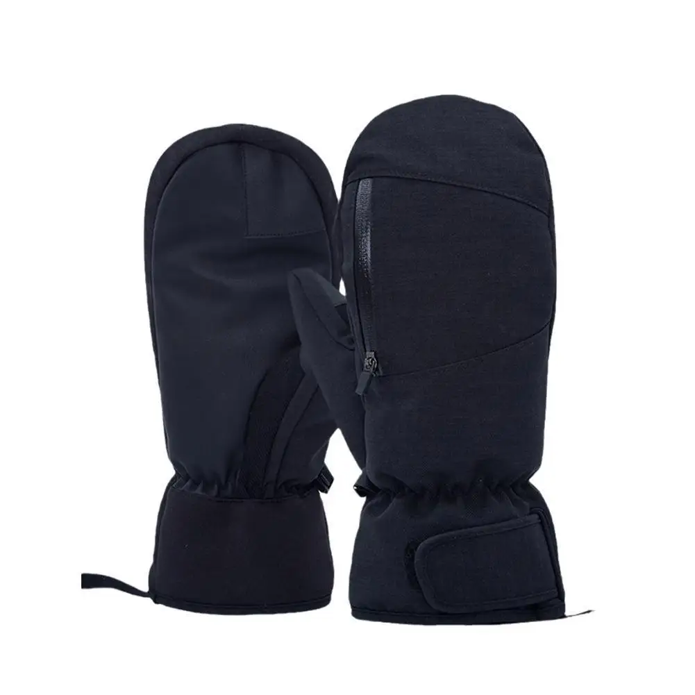 

Мужские и женские зимние водонепроницаемые плотные перчатки для катания на лыжах и сноуборде, варежки для снегохода, черные, белые, серые