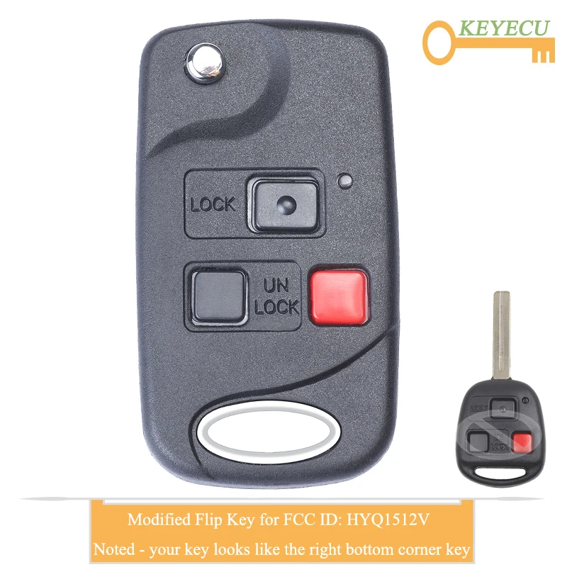 Модифицированный Выкидной дистанционный Автомобильный ключ KEYECU для Lexus LX470 1998 2008
