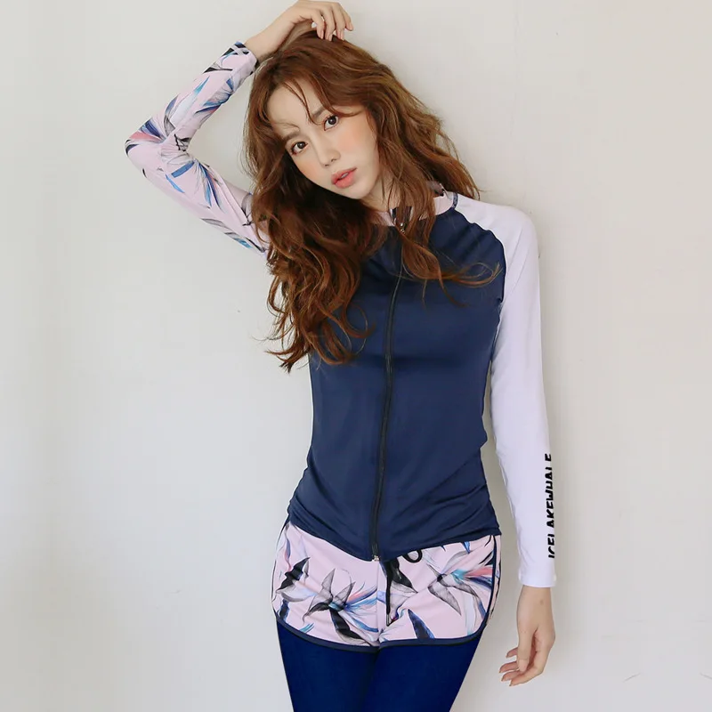 Женский купальный костюм из лайкры с длинным рукавом 5 шт. комплект спортивной